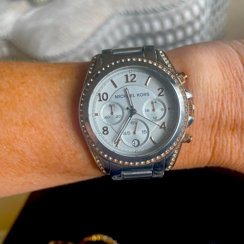 Michael Kors Blair Silver & Rose Gold Watch